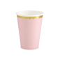 Preview: 6 Pappbecher Patell Rosa mit Gold